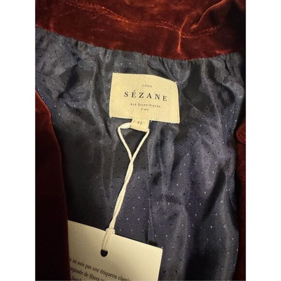 Sezane size US 10 (42) veste romane sienne blazer suit jacket - NWT - Picture 9 of 14
